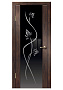 Дверь Диана ПВХ венге вертикальный стекло Эль черное Дверная Линия