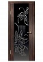 Дверь Диана ПВХ венге вертикальный стекло Мидея черное Дверная Линия