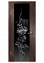 Дверь Диана ПВХ венге вертикальный стекло Пион черное Дверная Линия