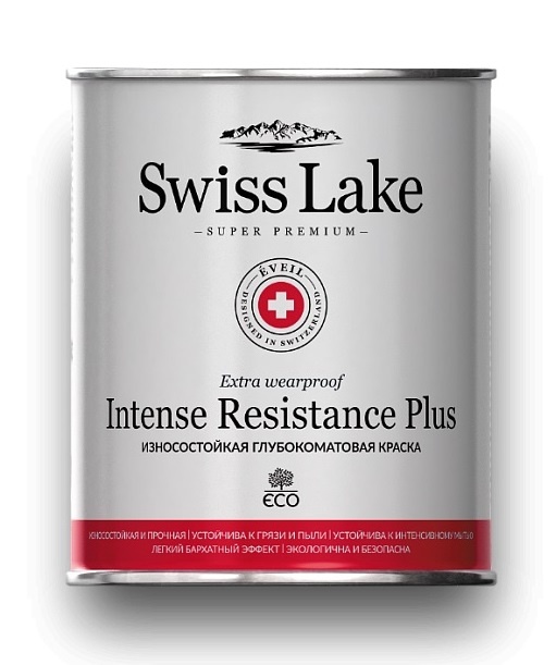 Краска интерьерная Intense Resistance Plus База С 0,9л Swiss Lake