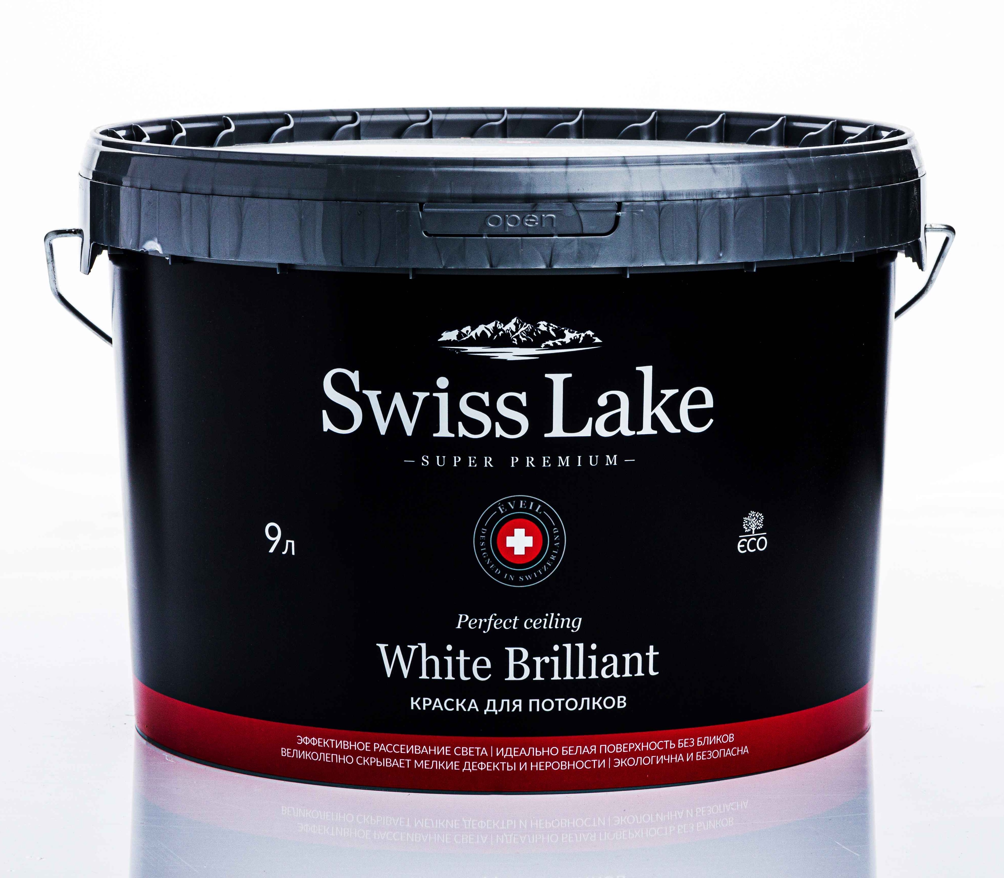 Краска интерьерная White Brilliant База А 9л Swiss Lake