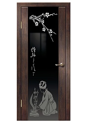 Дверь Диана ПВХ венге вертикальный стекло Гейша черное Дверная Линия