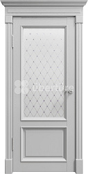 Дверь ПДО 80002 Римини серена светло-серый стекло ромб матовое Uberture