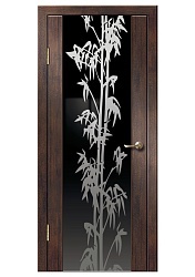 Дверь Диана ПВХ венге вертикальный стекло Бамбук черное Дверная Линия