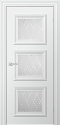 Дверь Miel3 Бионика снежный стекло гравировка белое Двери Good