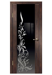 Дверь Диана ПВХ венге вертикальный стекло Лиана черное Дверная Линия